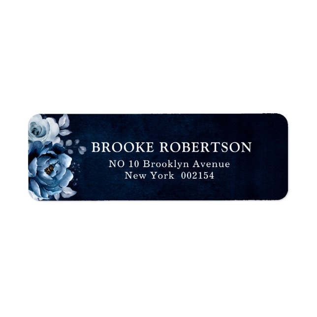 Dusty Blue Slate Navy Botanischer Hochzeitssongleu (Vorne)