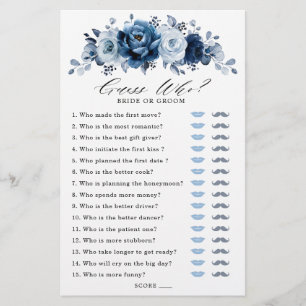 Dusty Blue Slate Navy Brautparty Game