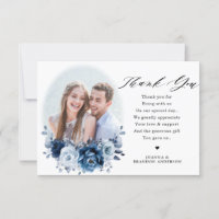 Dusty Blue Slate Navy Floral Botanical Wedding