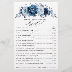 Dusty Blue Slate Navy Floral Brautparty