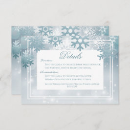 Dusty Blue Snowflake Moderne Details Hochzeit Begleitkarte
