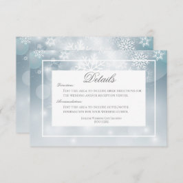 Dusty Blue Snowflake Sky Moderne Details Hochzeit Begleitkarte