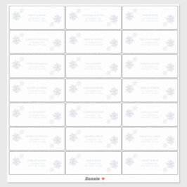 Dusty Blue Snowflake Winter Modern Guest Address Aufkleber