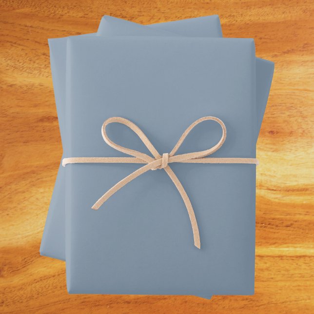 Dusty Blue Solid Color Geschenkpapier Set (Von Creator hochgeladen)