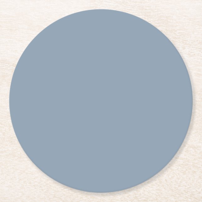 Dusty Blue Solid Color Runder Pappuntersetzer (Vorderseite)