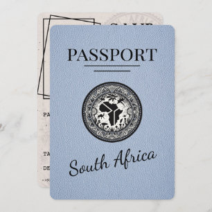 Dusty Blue South Africa Passport Save The Date