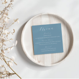 Dusty Blue Spring Wedding Menu Card Menükarte