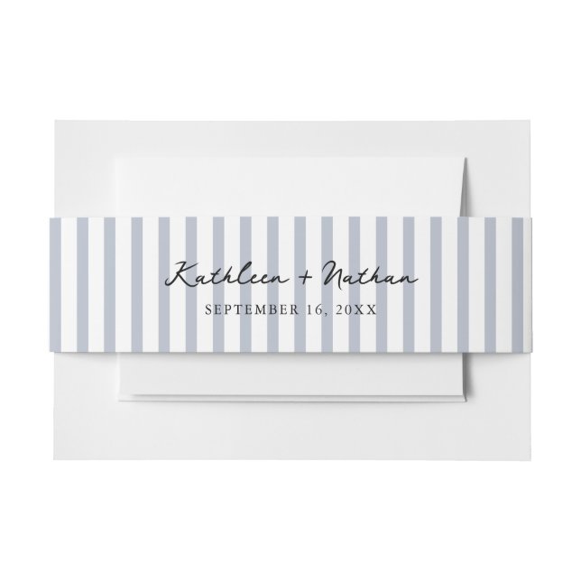 Dusty Blue Striped Wedding Belly Band (Vorderseite Beispiel)