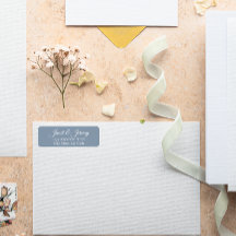 Dusty Blue Stylized Names Wedding Rücksendeadresse