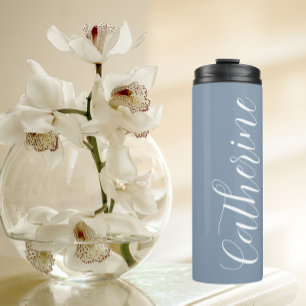 Dusty Blue Stylized Wedding Bridesmaid Thermosbecher