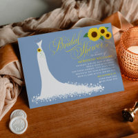 Dusty Blue Sunflower Wedding Gown Brautparty