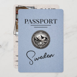 Dusty Blue Sweden Passport Save the Date