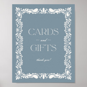 Dusty Blue Talavera Karten und Geschenkzeichen Poster
