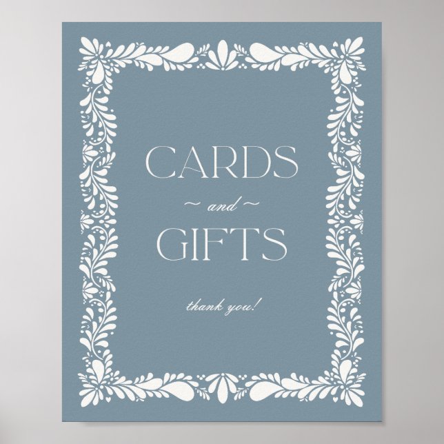 Dusty Blue Talavera Karten und Geschenkzeichen Poster (Vorne)