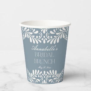 Dusty Blue Talavera Spanish Fiesta Bridal Brunch Pappbecher