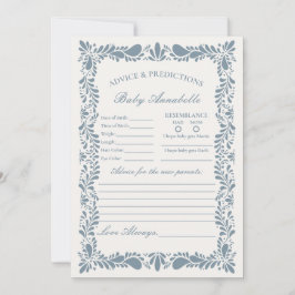 Dusty Blue Talavera Tile Advice zur Babykarte Einladung