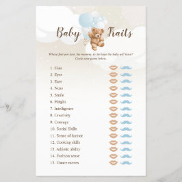 Dusty Blue Teddy Bear Baby Tracks Game Flyer