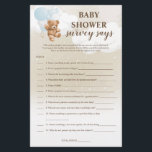 Dusty Blue Teddy Bear Survey sagt Babydusche Flyer<br><div class="desc">Survey Says ist ein lustiges und interaktives Spiel,  perfekt für jede Teddy-Bär-Babydusche. Dieses Spiel wird sicher Ihre Gäste dazu bringen zu reden,  zu lachen und zu spielen.</div>