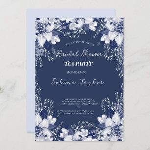 Dusty Blue Tee Party Brautparty Einladung