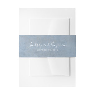 Dusty Blue Texture Modern Wedding Einladungsbanderole
