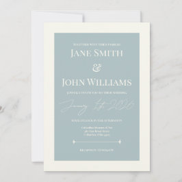 Dusty Blue Timeless 12x18 Wedding Einladung