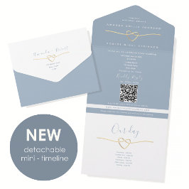 Dusty Blue Timeline All In One Wedding Invitation Einladung