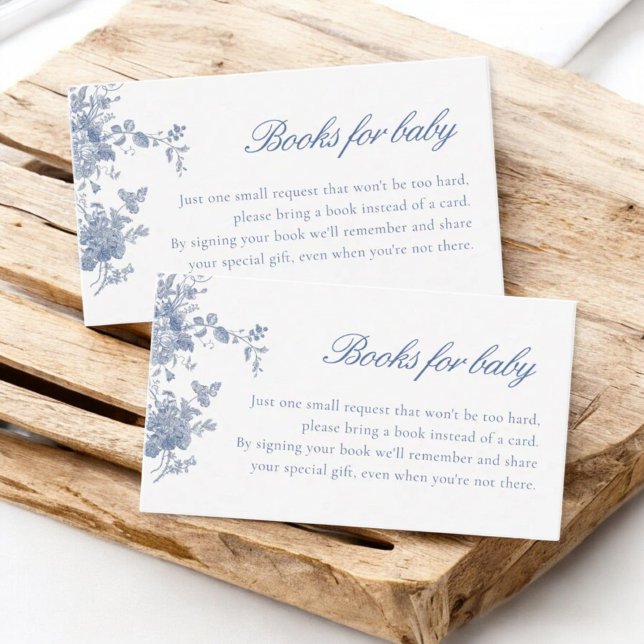 Dusty Blue Toile Floral Baby Duschbücher für Baby Begleitkarte (Von Creator hochgeladen)