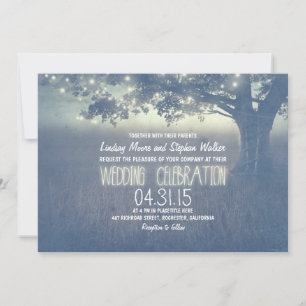 Dusty Blue Tree Rustikale Hochzeit Einladung