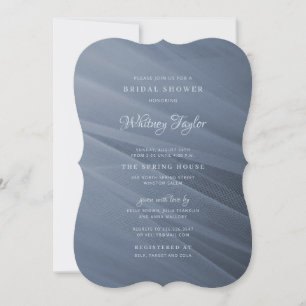 Dusty Blue Tulle Brautparty Einladung