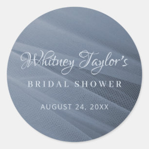 Dusty Blue Tulle Texture Runder Aufkleber