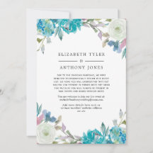 Dusty Blue & Turquoise Reduced Wedding Guest List