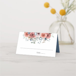 Dusty Blue und Blush Blues Blues, Hochzeit Platzkarte