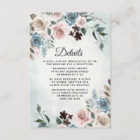 Dusty Blue und Blush Pink Mauve Floral Wedding