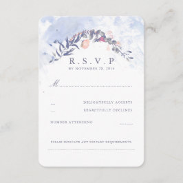 Dusty Blue und Blush Wedding RSVP Karte