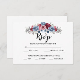 Dusty Blue und Burgundy Wedding RSVP