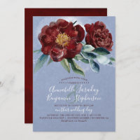Dusty Blue und Cranberry Burgundy Red Wedding