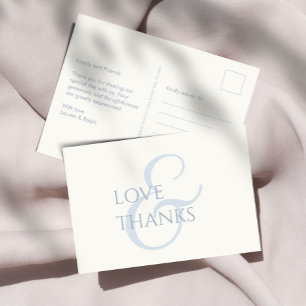 Dusty Blue und Elfenbein Non-Foto Vielen Dank Postkarte