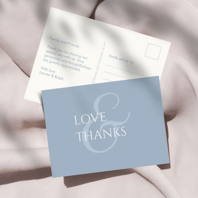 Dusty Blue und Elfenbein Non-Foto Vielen Dank Postkarte (Von Creator hochgeladen)