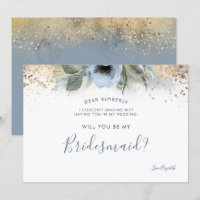 Dusty Blue und Gold werden Sie meine Bridesmaid se
