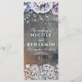 Dusty Blue und Maroon Floral Weddings Programme