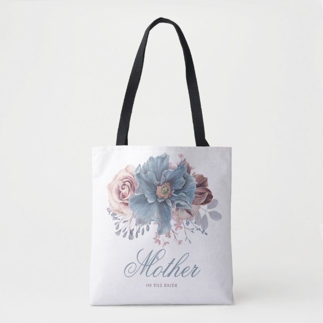 Dusty Blue und Mauve Floral Elegante Wedding (Vorderseite)
