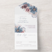 Dusty Blue und Mauve Floral Elegante Wedding