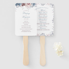 Dusty Blue und Mauve Floral Wedding Program Fächer