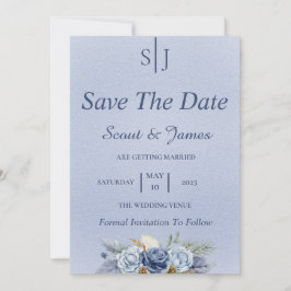 Dusty Blue und Navy Save The Date