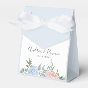 Dusty Blue und Pink Floral Wedding Geschenkschachtel