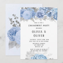 Dusty Blue und Silver Floral Engagement Party