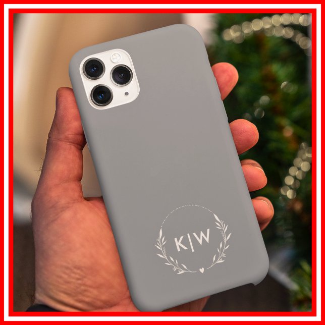 Dusty Blue und White | Monogram für moderne Initia Case-Mate iPhone Hülle (Dusty Blue and White | Modern Initials Monogram Case-Mate iPhone Case)