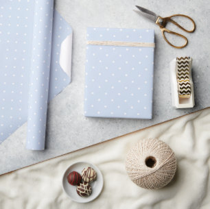 Dusty Blue und White Polka Dots Muster Geschenkpapier