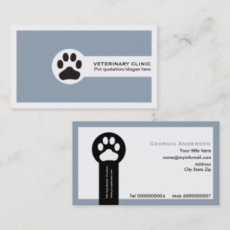 Dusty Blue Vet/Veterinary Clinic minimalist Visitenkarte