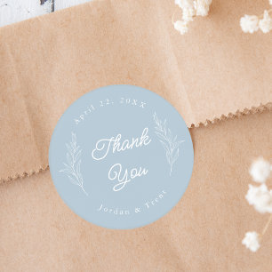 Dusty Blue Vielen Dank Gastgeschenk Hochzeit Stick Runder Aufkleber